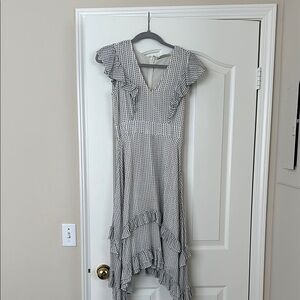All Saints Black and White Ruffle Dress